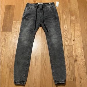 PacSun Black Acid Denim Jogger Pants